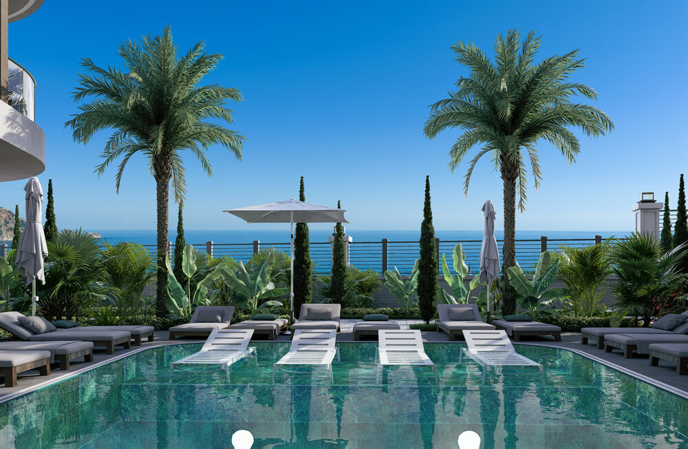 Trendy Cleopatra – pool deck with open sea view